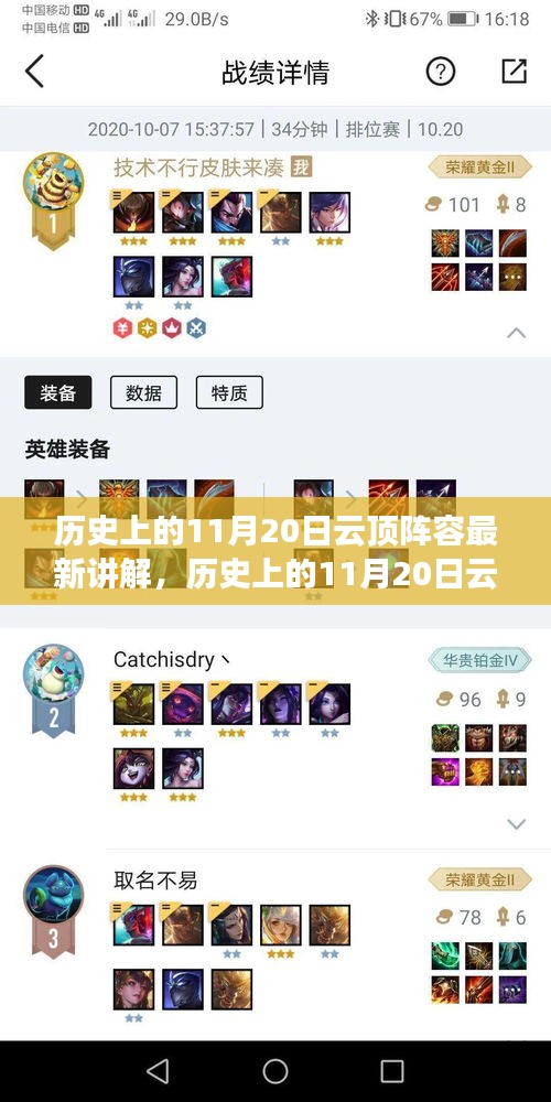 历史上的11月20日云顶阵容深度解析与全面评测，最新阵容讲解与评测介绍