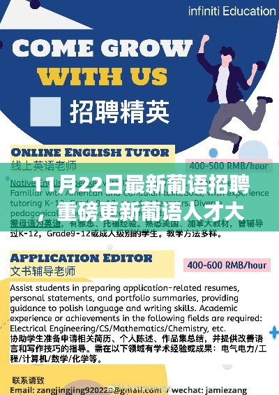 最新葡语招聘汇总，抓住职场新机遇（11月22日葡语人才大招募）