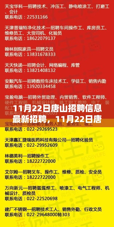 11月22日唐山最新招聘信息汇总，最新招聘一览无余