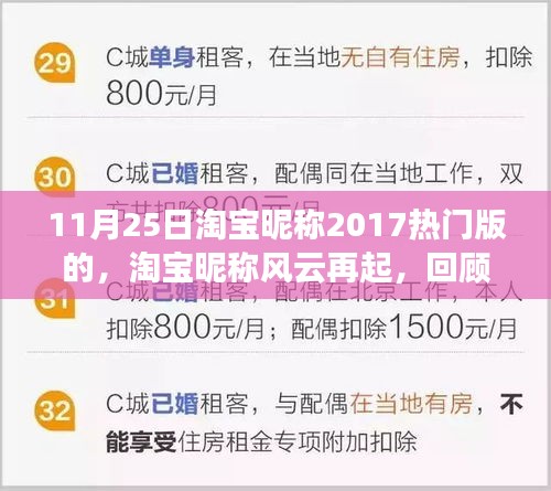 淘宝昵称风云再起，回顾2017年热门潮流背后的故事与影响