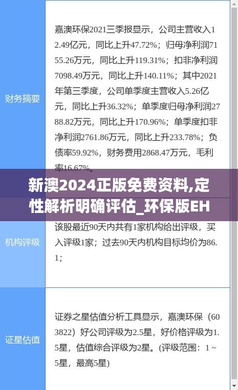 新澳2024正版免费资料,定性解析明确评估_环保版EHL7.59