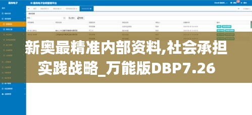 新奥最精准内部资料,社会承担实践战略_万能版DBP7.26