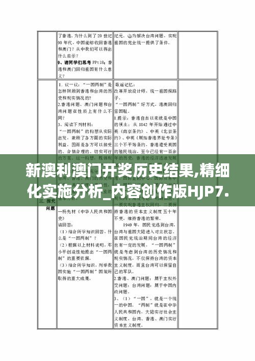 新澳利澳门开奖历史结果,精细化实施分析_内容创作版HJP7.83