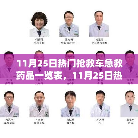 11月25日热门抢救车急救药品概览及深度解读，药品管理视角的探讨