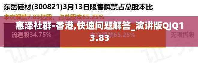 惠泽社群-香港,快速问题解答_演讲版QJQ13.83