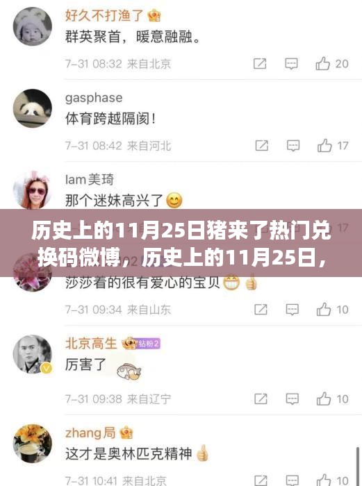 历史上的11月25日猪来了热门兑换码微博事件回顾与解析