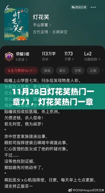 深度解读与观点阐述，灯花笑热门章节71分析
