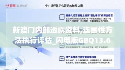 新澳门内部透露资料,连贯性方法执行评估_闪电版GBQ13.6