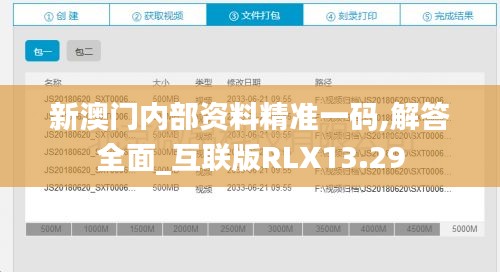 新澳门内部资料精准一码,解答全面_互联版RLX13.29
