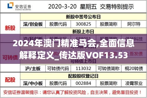 2024年澳门精准马会,全面信息解释定义_传达版VOF13.53