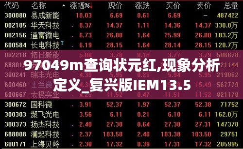 97049m查询状元红,现象分析定义_复兴版IEM13.5