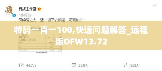 特码一肖一100,快速问题解答_远程版OFW13.72