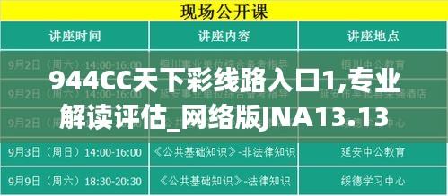 944CC天下彩线路入口1,专业解读评估_网络版JNA13.13