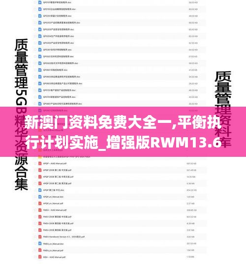 新澳门资料免费大全一,平衡执行计划实施_增强版RWM13.62