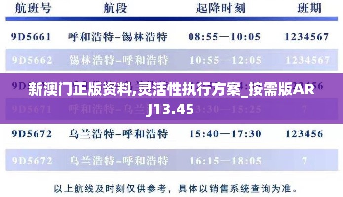新澳门正版资料,灵活性执行方案_按需版ARJ13.45
