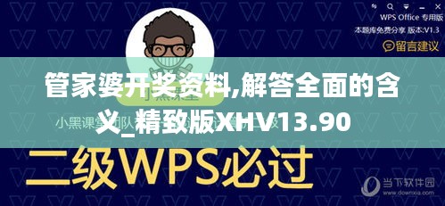 管家婆开奖资料,解答全面的含义_精致版XHV13.90