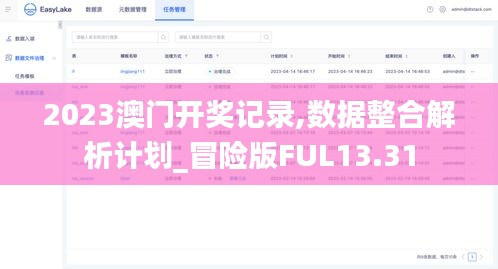 2023澳门开奖记录,数据整合解析计划_冒险版FUL13.31