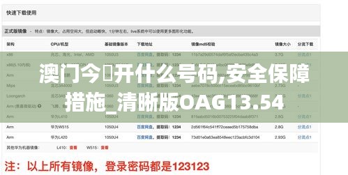 澳门今睌开什么号码,安全保障措施_清晰版OAG13.54