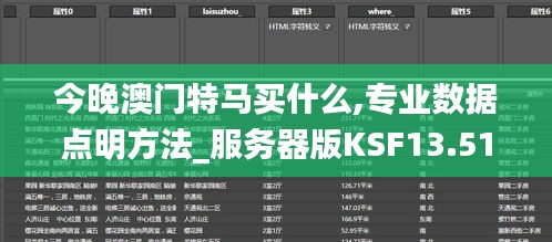 今晚澳门特马买什么,专业数据点明方法_服务器版KSF13.51