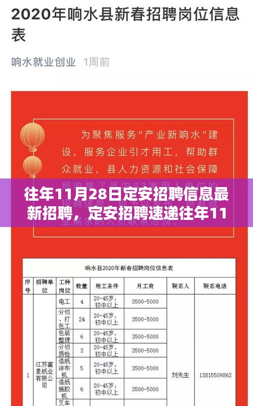定安招聘信息速递，历年11月28日最新岗位汇总与职业起航之路！