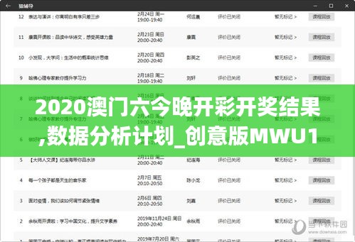 2020澳门六今晚开彩开奖结果,数据分析计划_创意版MWU13.79