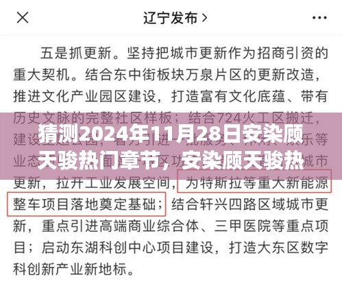 2024年11月28日安染顾天骏热门章节前瞻，背景、事件与影响