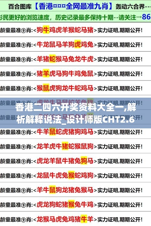 香港二四六开奖资料大全一,解析解释说法_设计师版CHT2.648