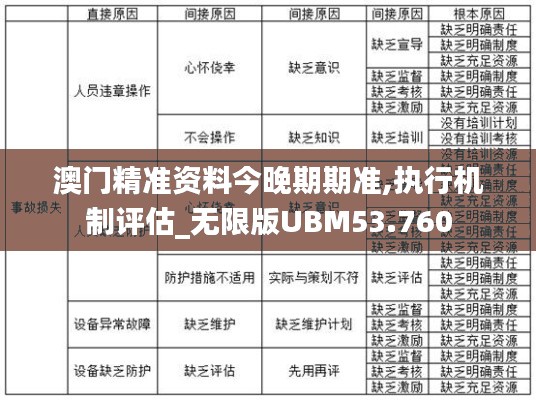 澳门精准资料今晚期期准,执行机制评估_无限版UBM53.760
