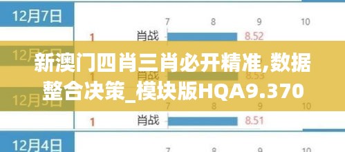 新澳门四肖三肖必开精准,数据整合决策_模块版HQA9.370