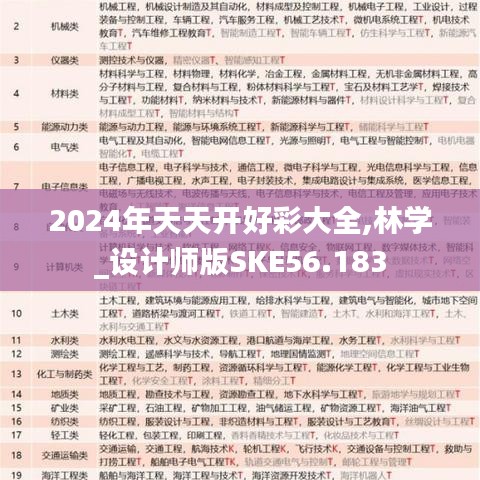 2024年天天开好彩大全,林学_设计师版SKE56.183