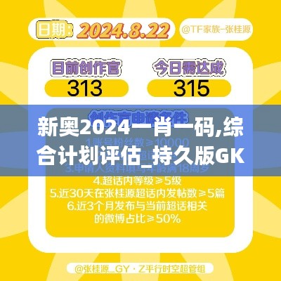 新奥2024一肖一码,综合计划评估_持久版GKS27.521