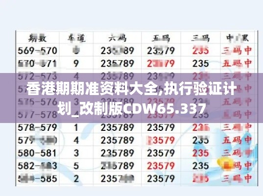 香港期期准资料大全,执行验证计划_改制版CDW65.337