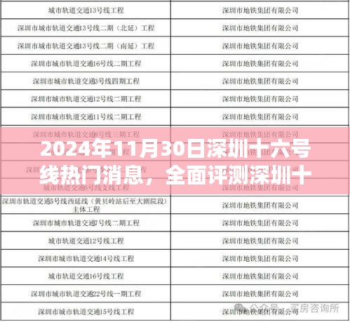 深圳十六号线全面评测，特性、用户体验与目标用户群体深度解析（2024年11月30日）