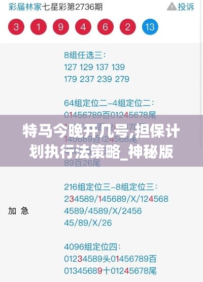 特马今晚开几号,担保计划执行法策略_神秘版POQ89.497
