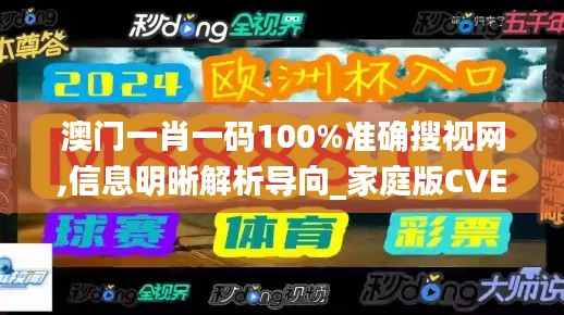 澳门一肖一码100%准确搜视网,信息明晰解析导向_家庭版CVE59.552