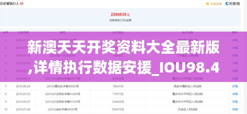 新澳天天开奖资料大全最新版,详情执行数据安援_IOU98.431确认版