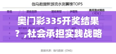 奥门彩335开奖结果？,社会承担实践战略_IQS51.558计算能力版
