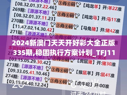 2024新澳门天天开好彩大全正版335期,稳固执行方案计划_TFJ11.306感知版