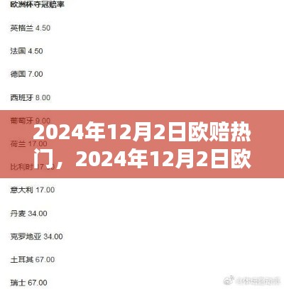从入门到进阶，揭秘2024年12月2日欧赔热门解析与操作指南