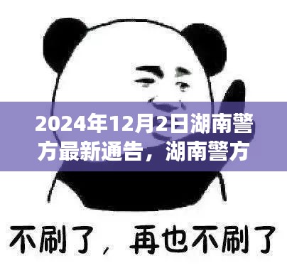 2024年12月2日湖南警方最新通告，湖南警方发布最新通告，聚焦要点解读未来警务新动向（2024年12月2日）