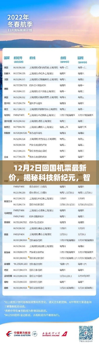 揭秘科技新纪元，智能回国机票助手助你开启智慧旅行新篇章——12月2日回国机票最新价