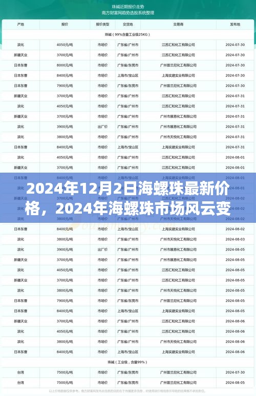 深度解析，2024年海螺珠市场风云变幻与最新价格