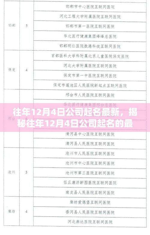 揭秘往年12月4日公司起名的最新趋势与策略解析