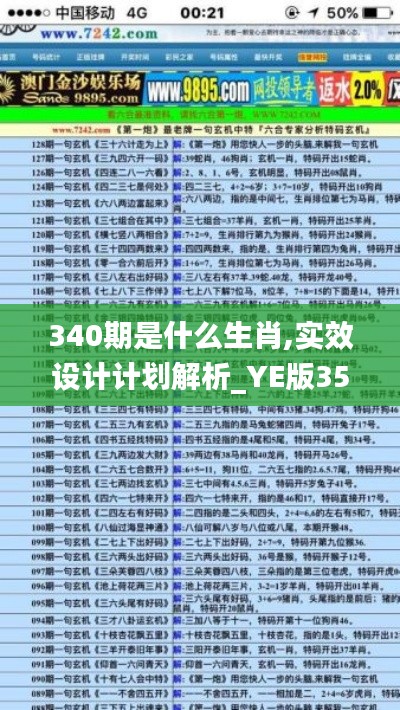 340期是什么生肖,实效设计计划解析_YE版35.892-6