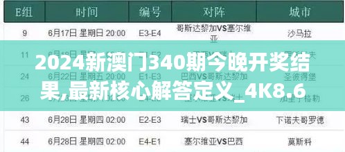2024新澳门340期今晚开奖结果,最新核心解答定义_4K8.661