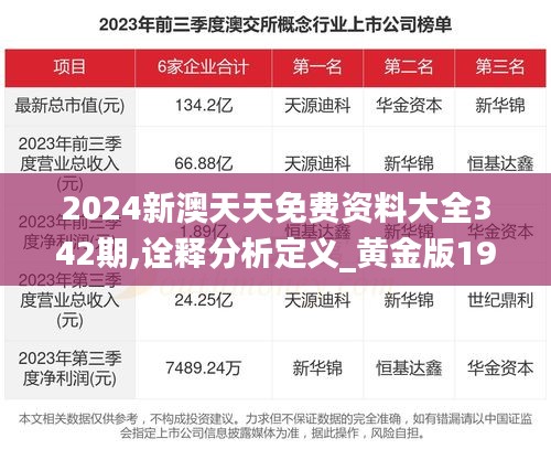 2024新澳天天免费资料大全342期,诠释分析定义_黄金版19.887