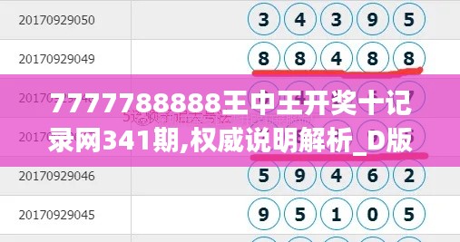 7777788888王中王开奖十记录网341期,权威说明解析_D版4.745