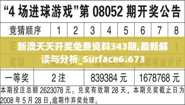 新澳天天开奖免费资料343期,最新解读与分析_Surface6.673
