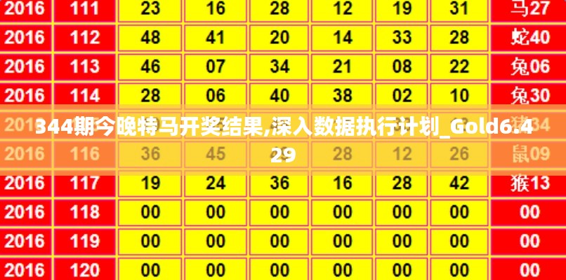 344期今晚特马开奖结果,深入数据执行计划_Gold6.429