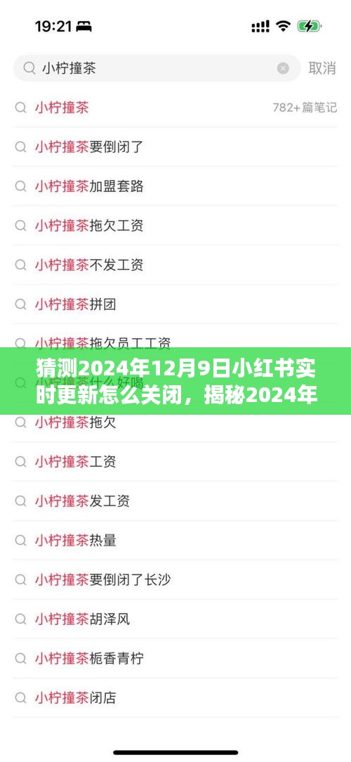 揭秘小红书实时更新关闭操作指南，如何关闭猜测中的2024年12月9日小红书实时更新功能？